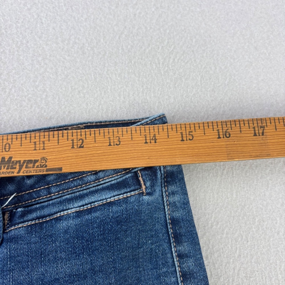 OAT New York High Rise Jeans Women 25 Blue Denim Straight Leg Stretch Workwear - Picture 4 of 10